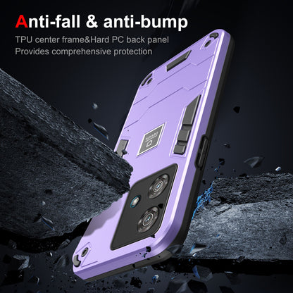 Motorola Edge 40 Neo 2 in 1 Shockproof Phone Case, Rugged TPU+PC, Oil-Proof & Fingerprint Resistant, with Magnet-Ready
