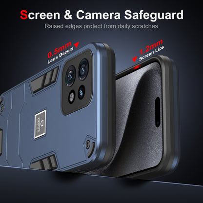 Motorola Edge 40 Pro 2 in 1 Shockproof Phone Case, Rugged TPU+PC, Oil-Proof & Fingerprint Resistant, with Magnet-Ready