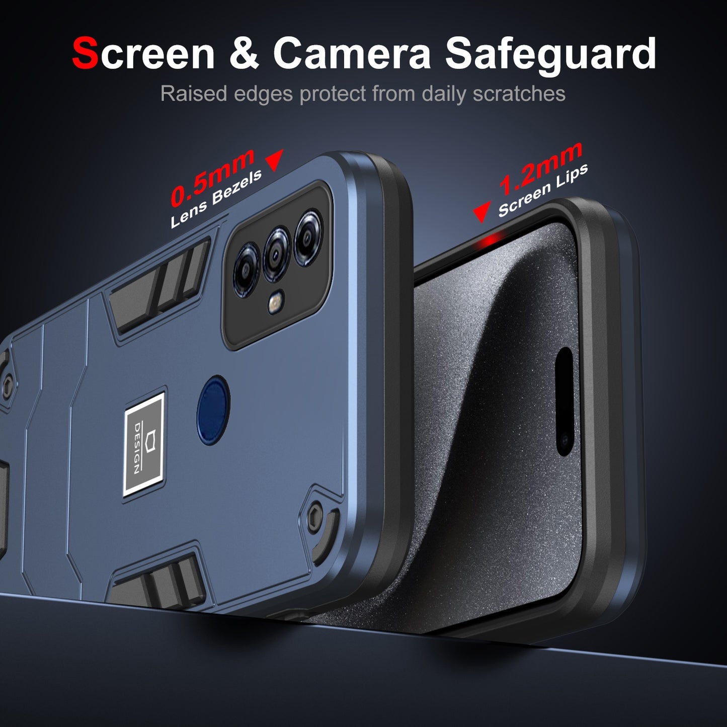 Motorola Moto G Play 2023 2 in 1 Shockproof Phone Case, Rugged TPU+PC, Oil-Proof & Fingerprint Resistant, with Magnet-Ready