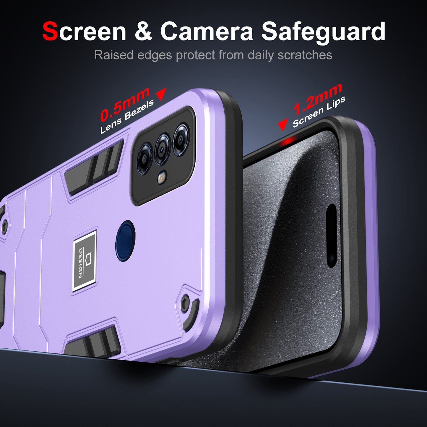 Motorola Moto G Play 2023 2 in 1 Shockproof Phone Case, Rugged TPU+PC, Oil-Proof & Fingerprint Resistant, with Magnet-Ready