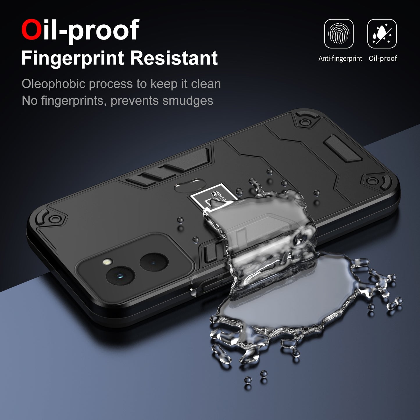 Motorola Moto G Power 2024 2 in 1 Shockproof Phone Case, Rugged TPU+PC, Oil-Proof & Fingerprint Resistant, with Magnet-Ready