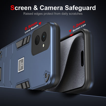 Motorola Moto G Power 2024 2 in 1 Shockproof Phone Case, Rugged TPU+PC, Oil-Proof & Fingerprint Resistant, with Magnet-Ready