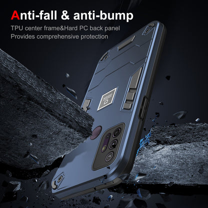 Motorola Moto G10 2 in 1 Shockproof Phone Case, Rugged TPU+PC, Oil-Proof & Fingerprint Resistant, with Magnet-Ready