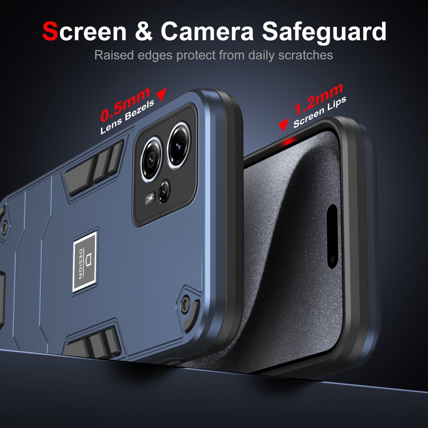 Motorola Moto G13 2 in 1 Shockproof Phone Case, Rugged TPU+PC, Oil-Proof & Fingerprint Resistant, with Magnet-Ready