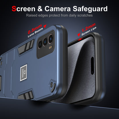 Motorola Moto G42 2 in 1 Shockproof Phone Case, Rugged TPU+PC, Oil-Proof & Fingerprint Resistant, with Magnet-Ready