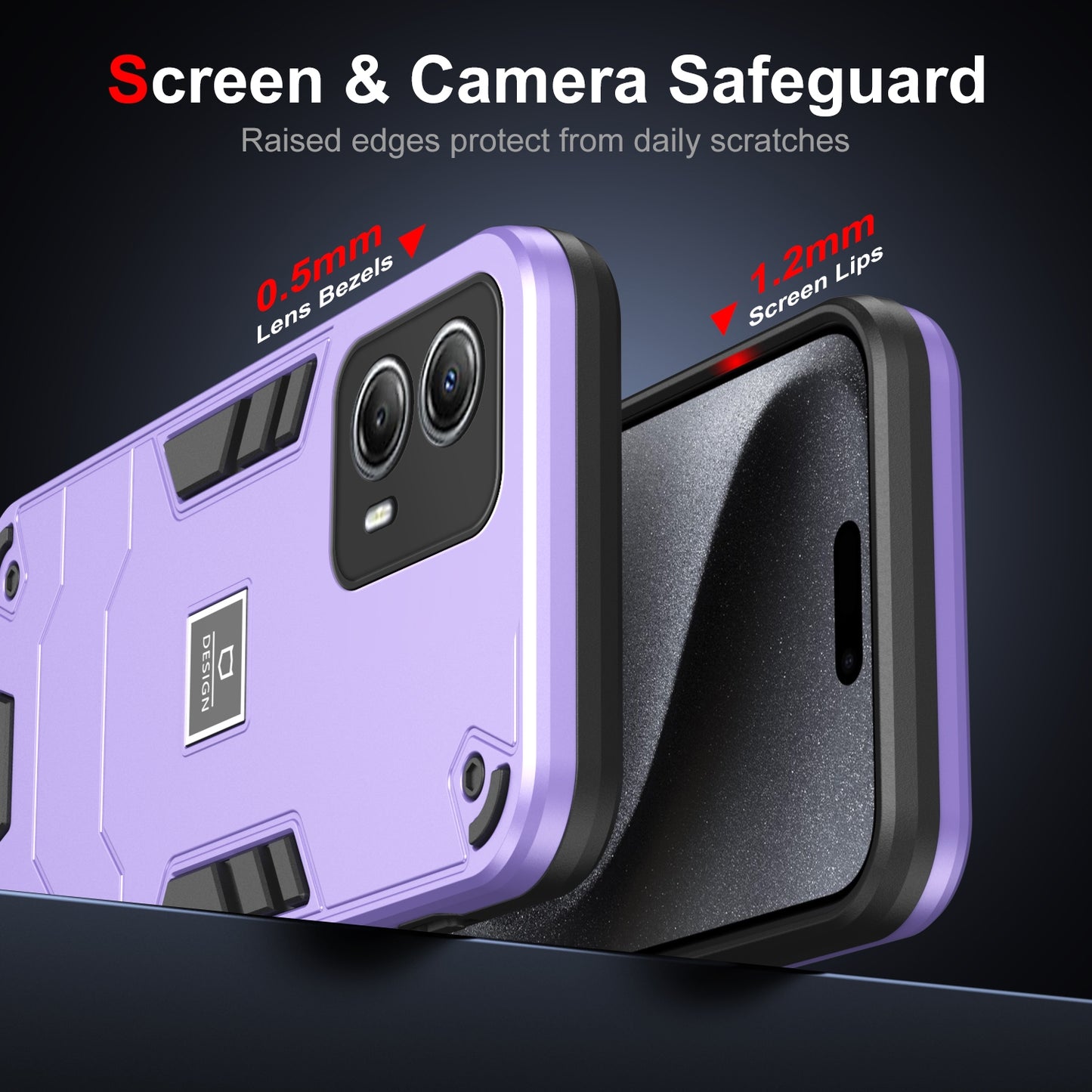 Motorola Moto G53 2 in 1 Shockproof Phone Case, Rugged TPU+PC, Oil-Proof & Fingerprint Resistant, with Magnet-Ready