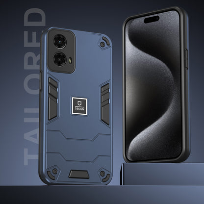 Motorola Moto G 2024 5G 2 in 1 Shockproof Phone Case, Rugged TPU+PC, Oil-Proof & Fingerprint Resistant, with Magnet-Ready