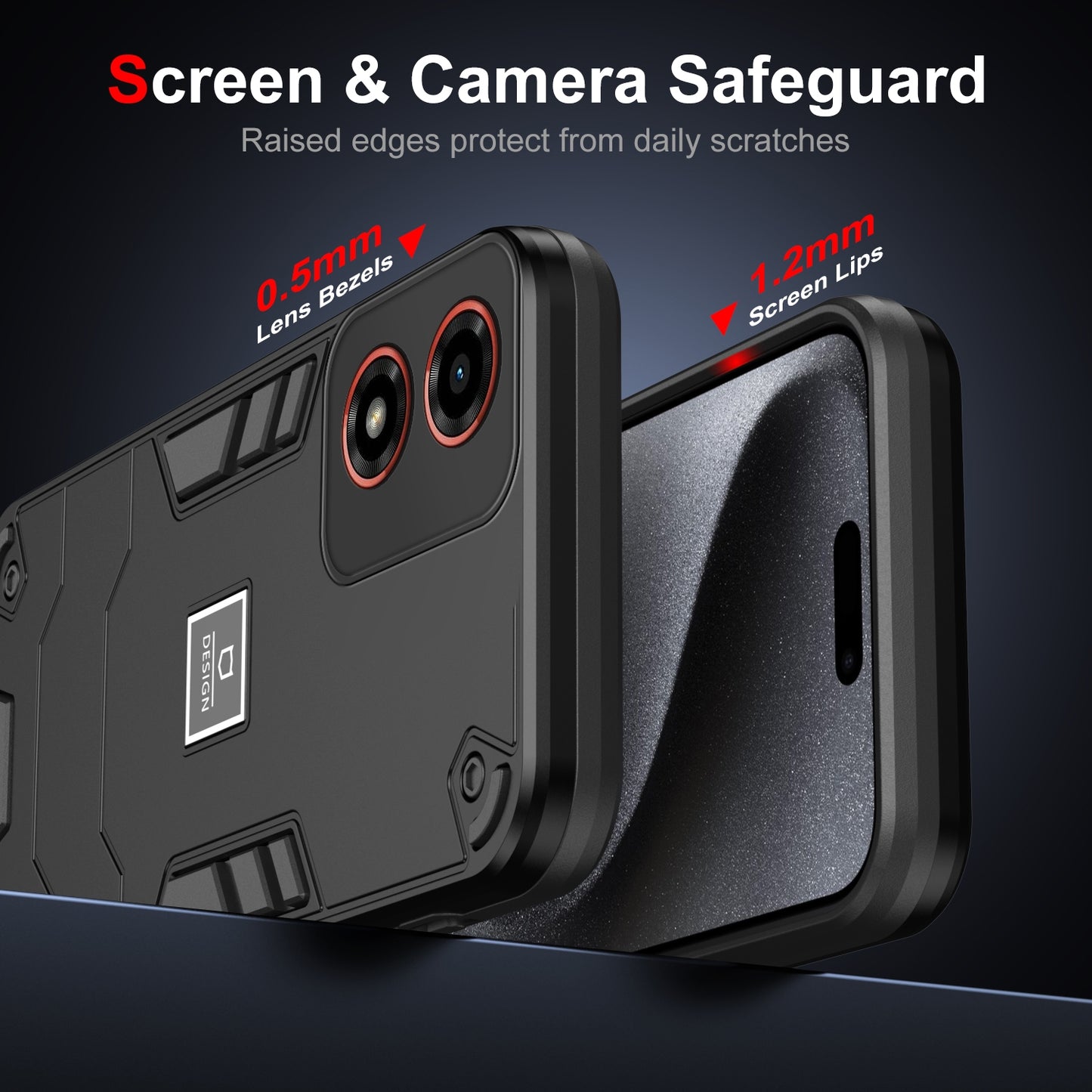 Motorola Moto G04 2 in 1 Shockproof Phone Case, Rugged TPU+PC, Oil-Proof & Fingerprint Resistant, with Magnet-Ready