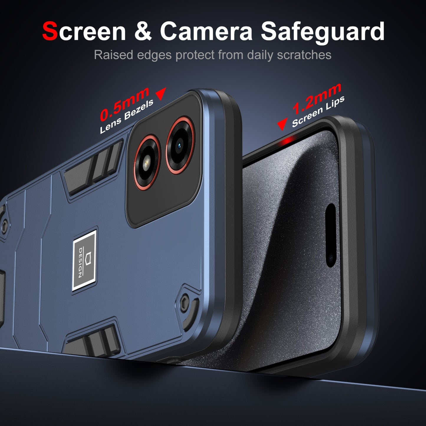 Motorola Moto G04 2 in 1 Shockproof Phone Case, Rugged TPU+PC, Oil-Proof & Fingerprint Resistant, with Magnet-Ready