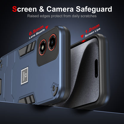 Motorola Moto G04 2 in 1 Shockproof Phone Case, Rugged TPU+PC, Oil-Proof & Fingerprint Resistant, with Magnet-Ready