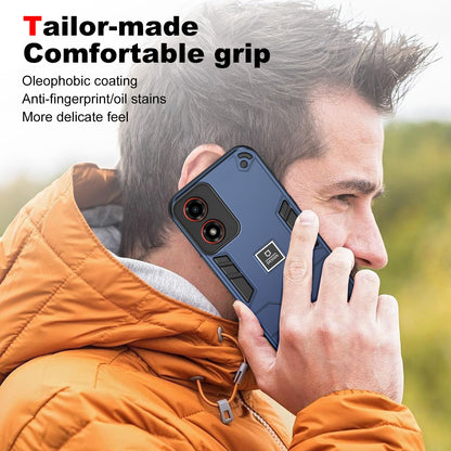 Motorola Moto G04 2 in 1 Shockproof Phone Case, Rugged TPU+PC, Oil-Proof & Fingerprint Resistant, with Magnet-Ready
