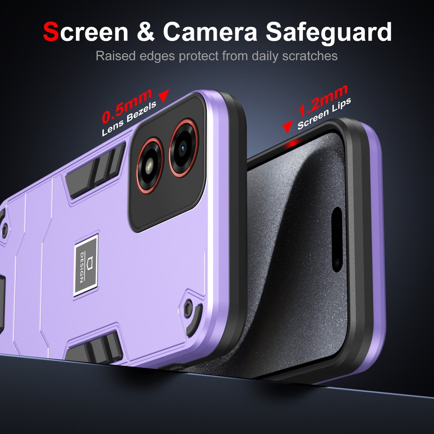 Motorola Moto G04 2 in 1 Shockproof Phone Case, Rugged TPU+PC, Oil-Proof & Fingerprint Resistant, with Magnet-Ready