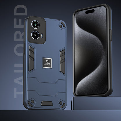 Motorola Moto G34 2 in 1 Shockproof Phone Case, Rugged TPU+PC, Oil-Proof & Fingerprint Resistant, with Magnet-Ready