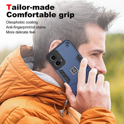 Motorola Moto G34 2 in 1 Shockproof Phone Case, Rugged TPU+PC, Oil-Proof & Fingerprint Resistant, with Magnet-Ready
