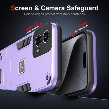 Motorola Moto G34 2 in 1 Shockproof Phone Case, Rugged TPU+PC, Oil-Proof & Fingerprint Resistant, with Magnet-Ready