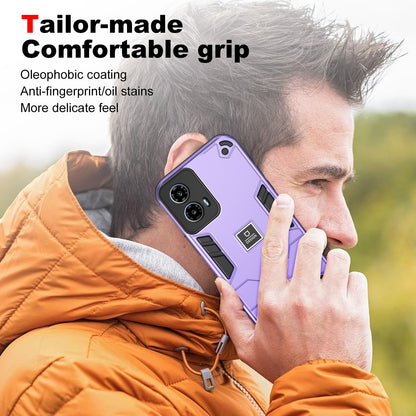 Motorola Moto G34 2 in 1 Shockproof Phone Case, Rugged TPU+PC, Oil-Proof & Fingerprint Resistant, with Magnet-Ready