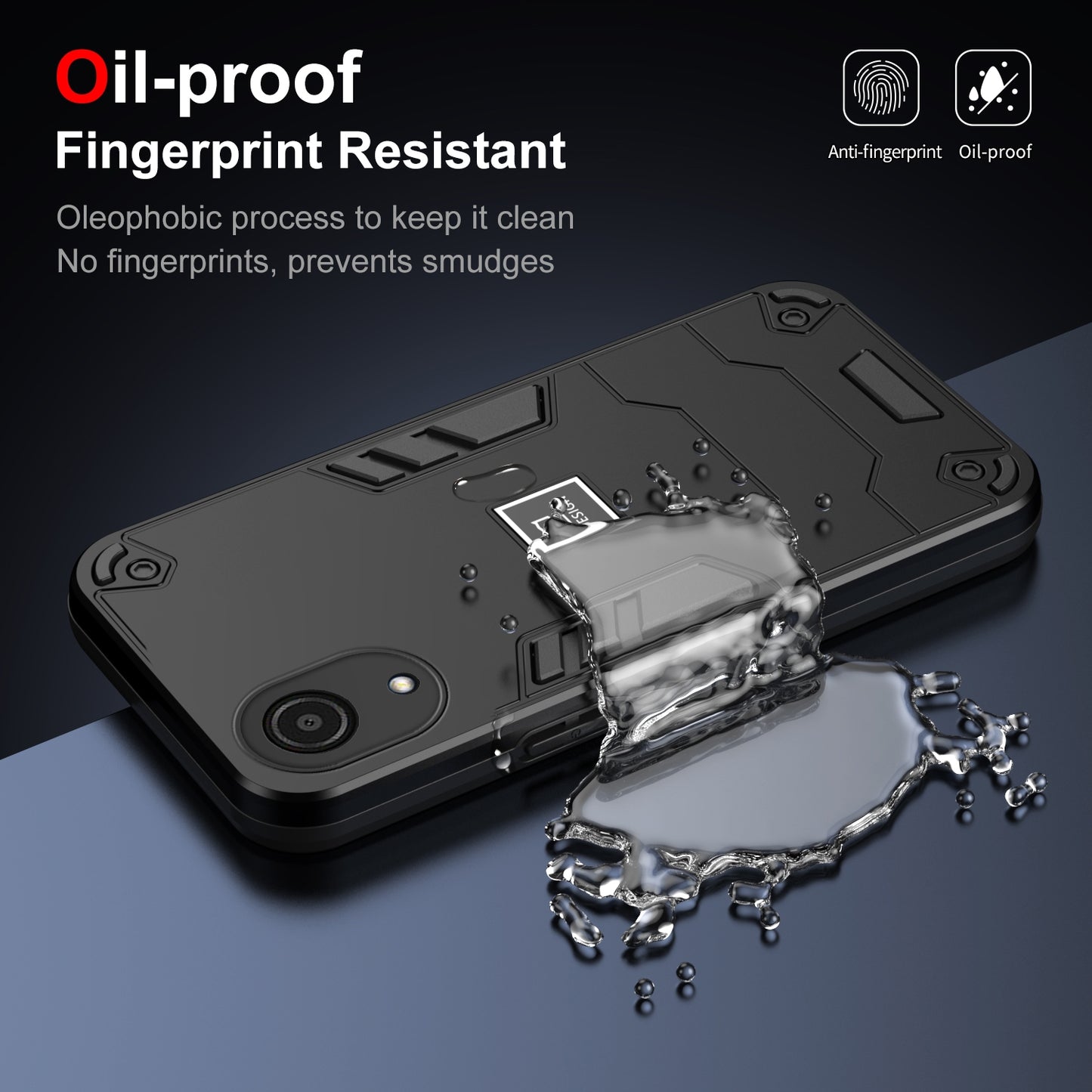 Samsung Galaxy A03 Core 2 in 1 Shockproof Phone Case, Rugged TPU+PC, Oil-Proof & Fingerprint Resistant, with Magnet-Ready