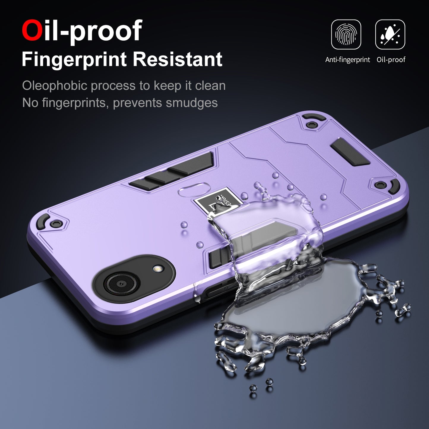 Samsung Galaxy A03 Core 2 in 1 Shockproof Phone Case, Rugged TPU+PC, Oil-Proof & Fingerprint Resistant, with Magnet-Ready