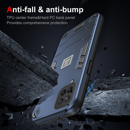 Samsung Galaxy A12 2 in 1 Shockproof Phone Case, Rugged TPU+PC, Oil-Proof & Fingerprint Resistant, with Magnet-Ready