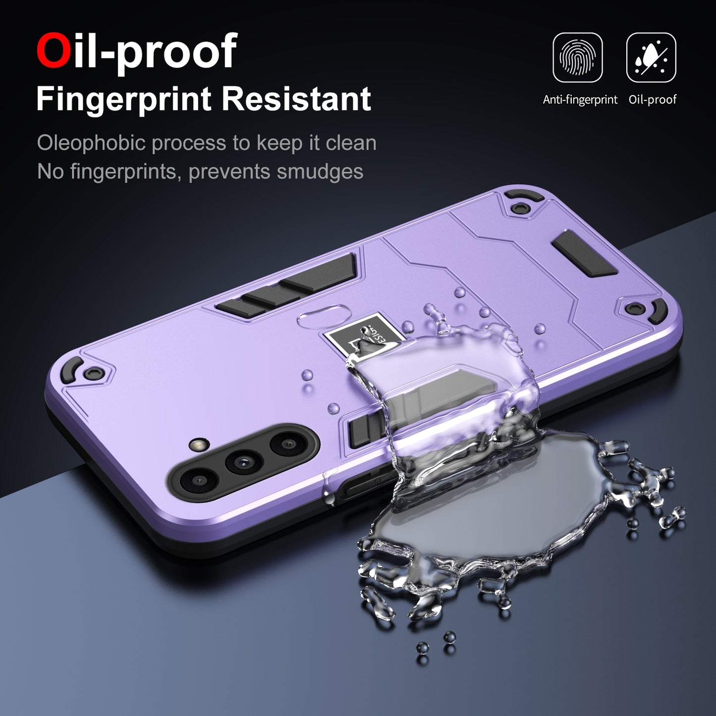 Samsung Galaxy A14 2 in 1 Shockproof Phone Case, Rugged TPU+PC, Oil-Proof & Fingerprint Resistant, with Magnet-Ready