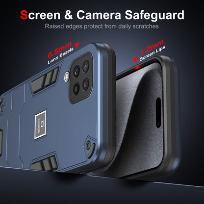 Samsung Galaxy A22 4G 2 in 1 Shockproof Phone Case, Rugged TPU+PC, Oil-Proof & Fingerprint Resistant, with Magnet-Ready