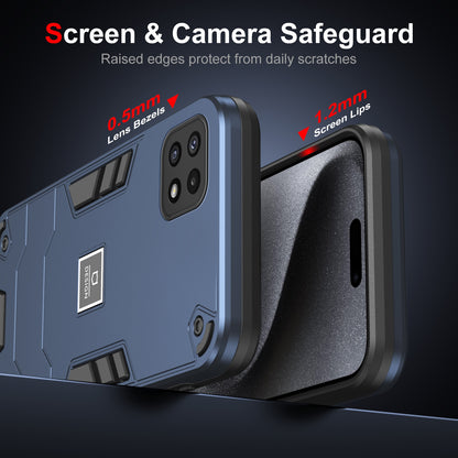 Samsung Galaxy A22 5G 2 in 1 Shockproof Phone Case, Rugged TPU+PC, Oil-Proof & Fingerprint Resistant, with Magnet-Ready