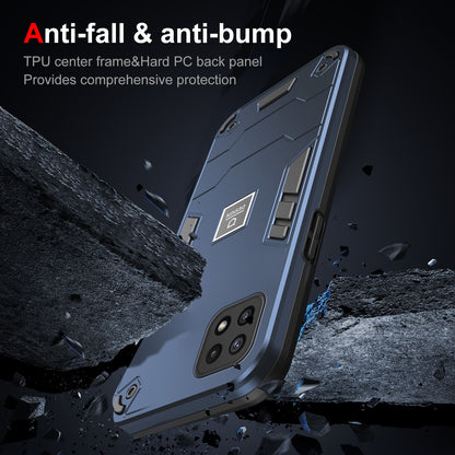 Samsung Galaxy A22 5G 2 in 1 Shockproof Phone Case, Rugged TPU+PC, Oil-Proof & Fingerprint Resistant, with Magnet-Ready