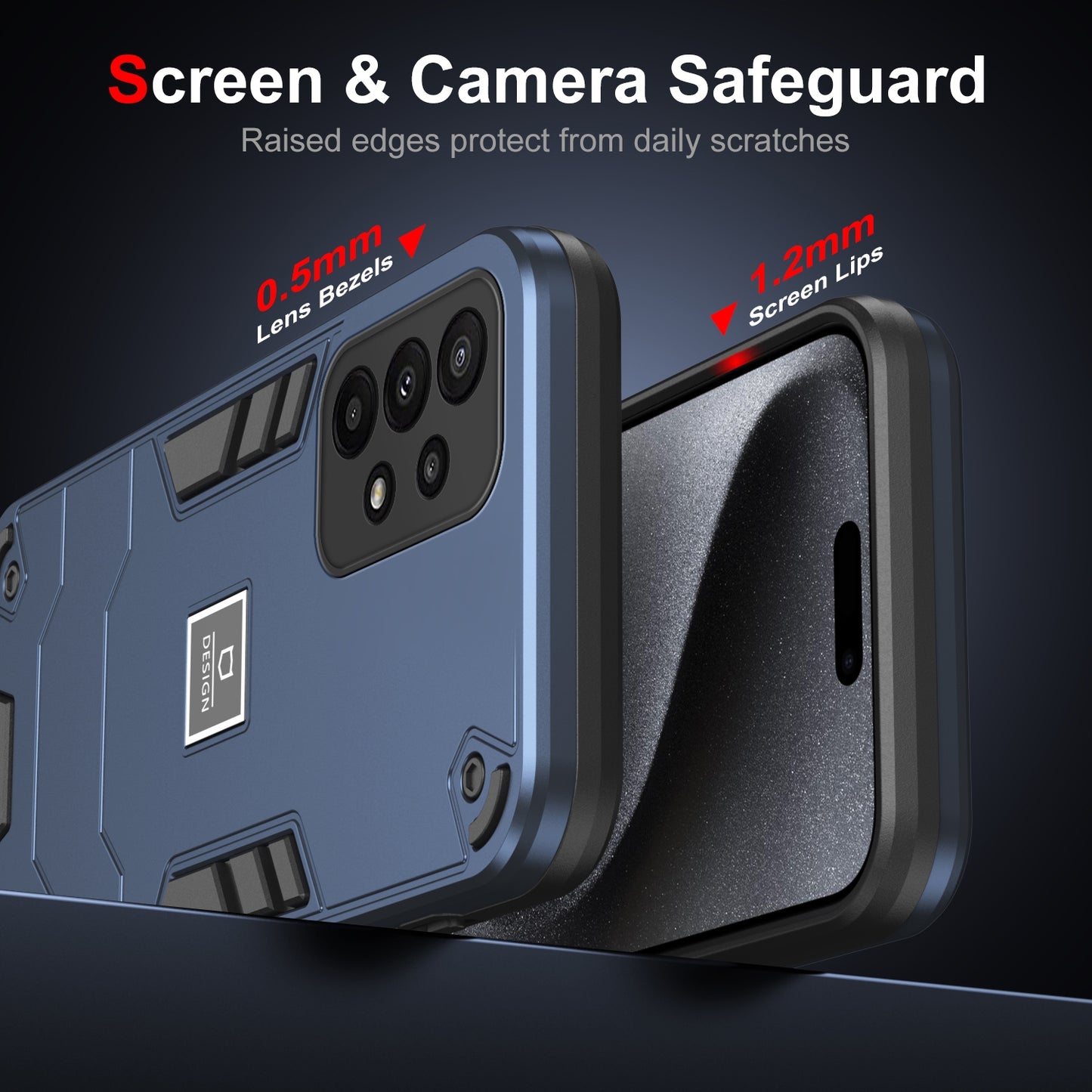 Samsung Galaxy A23 2 in 1 Shockproof Phone Case, Rugged TPU+PC, Oil-Proof & Fingerprint Resistant, with Magnet-Ready