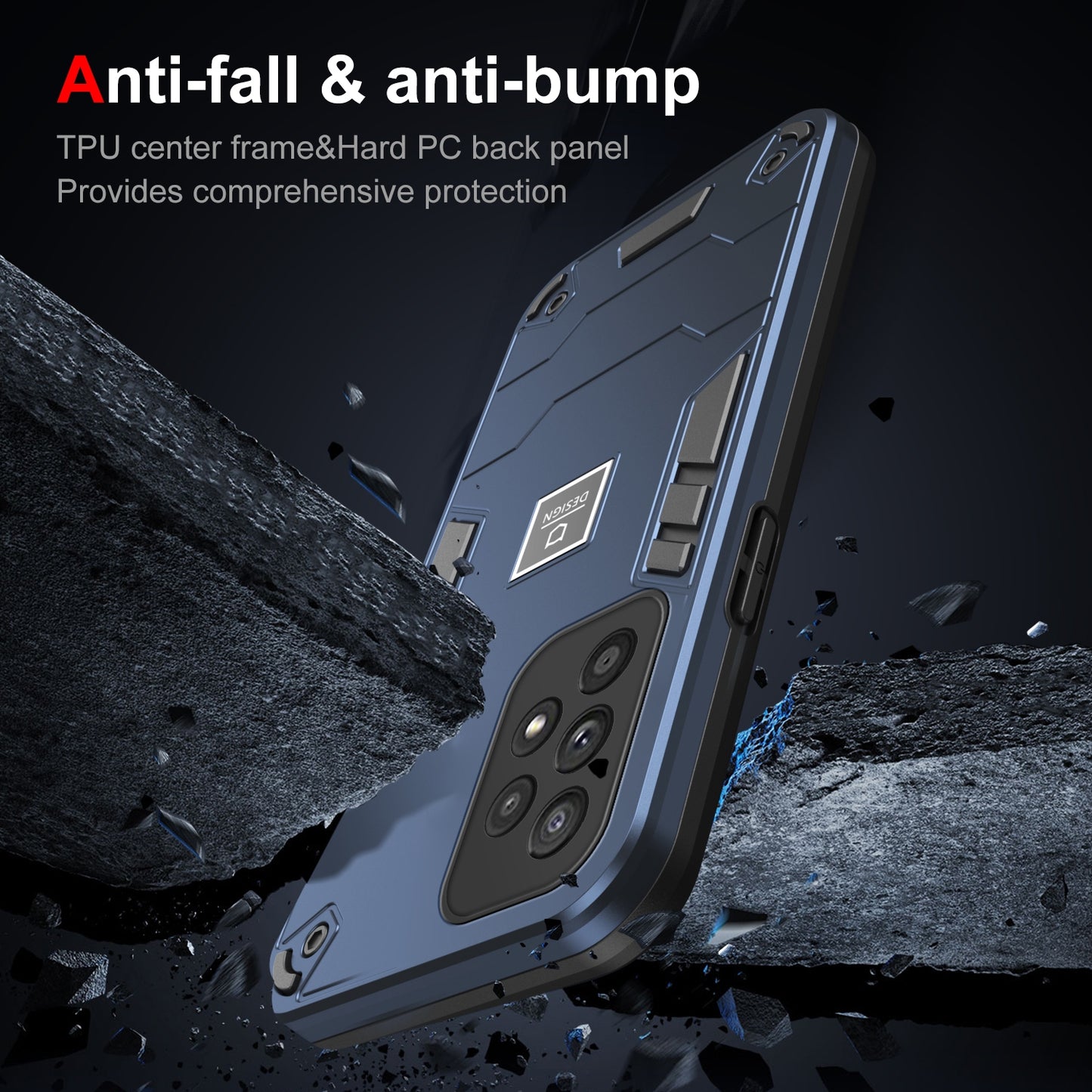 Samsung Galaxy A33 5G 2 in 1 Shockproof Phone Case, Rugged TPU+PC, Oil-Proof & Fingerprint Resistant, with Magnet-Ready