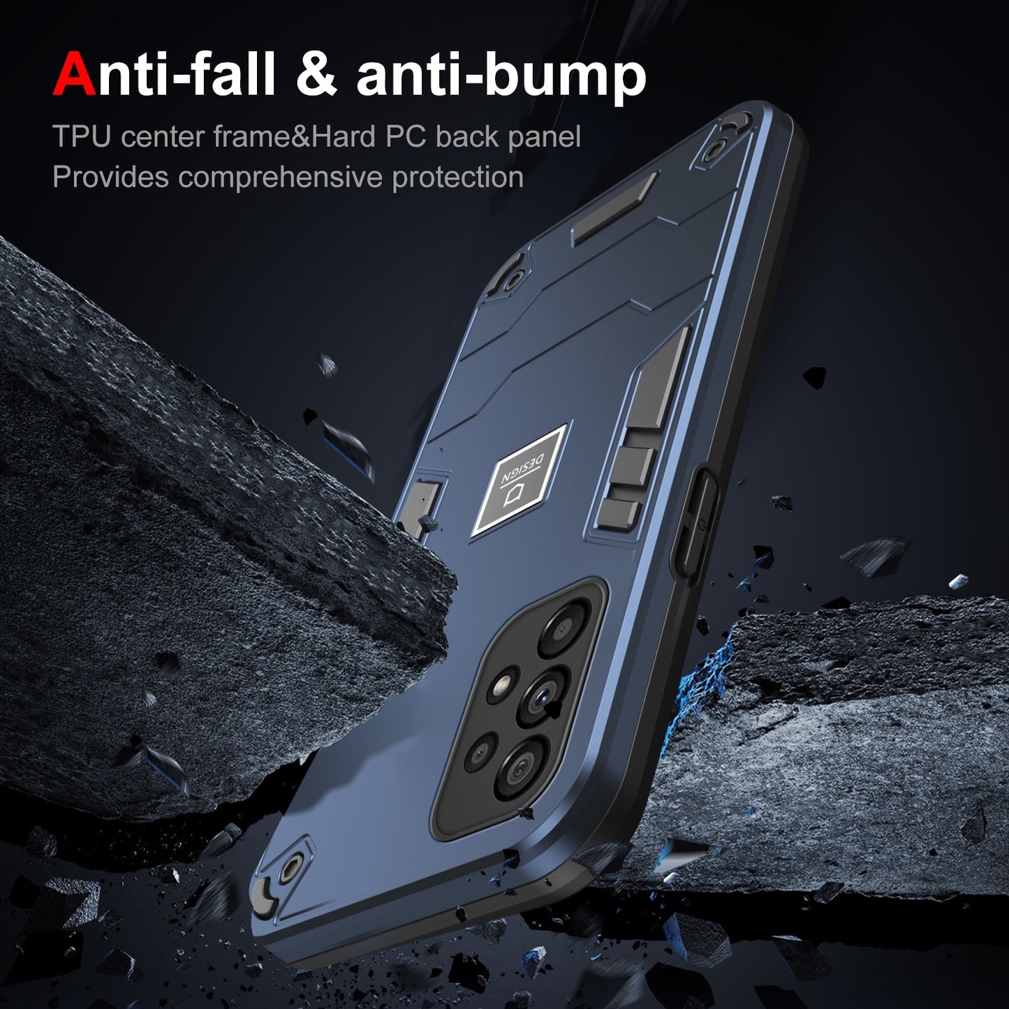 Samsung Galaxy A53 5G 2 in 1 Shockproof Phone Case, Rugged TPU+PC, Oil-Proof & Fingerprint Resistant, with Magnet-Ready