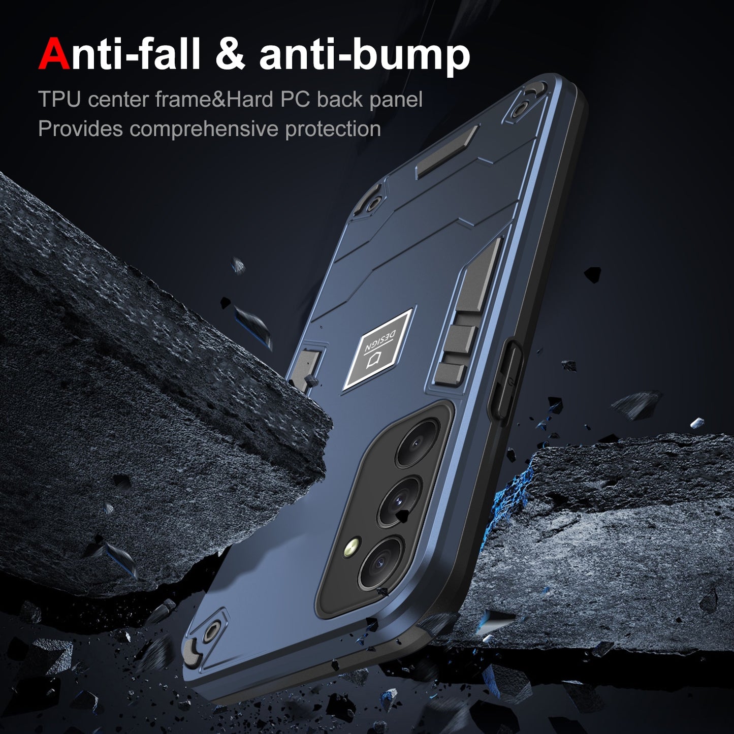 Samsung Galaxy M34 5G 2 in 1 Shockproof Phone Case, Rugged TPU+PC, Oil-Proof & Fingerprint Resistant, with Magnet-Ready