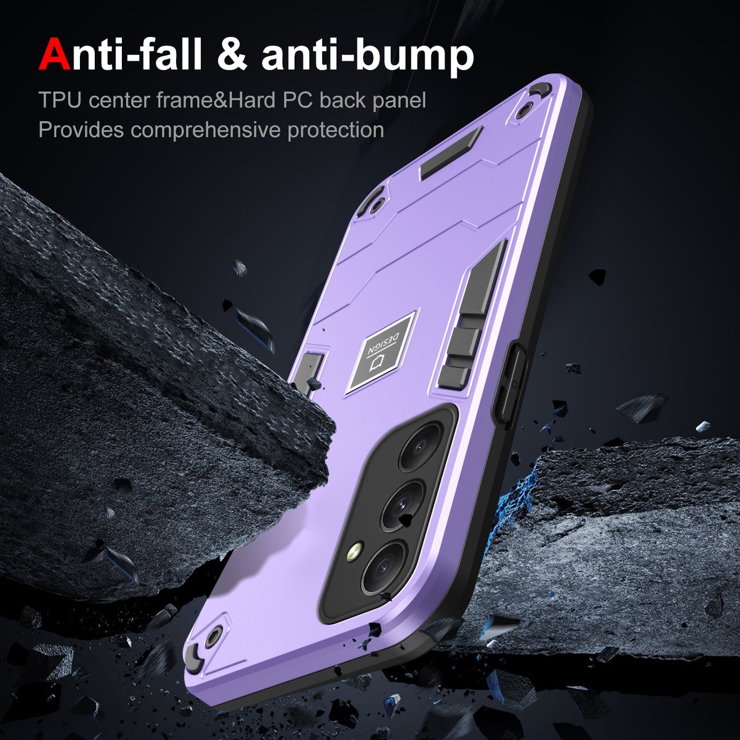 Samsung Galaxy M34 5G 2 in 1 Shockproof Phone Case, Rugged TPU+PC, Oil-Proof & Fingerprint Resistant, with Magnet-Ready