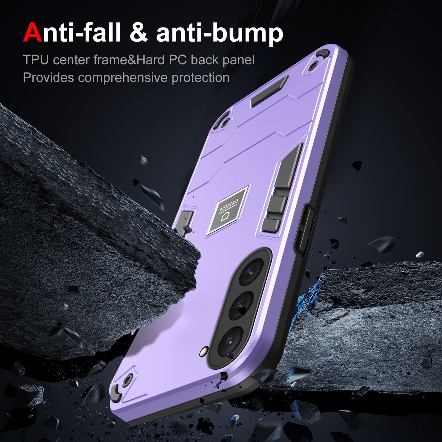 Samsung Galaxy S23 5G 2 in 1 Shockproof Phone Case, Rugged TPU+PC, Oil-Proof & Fingerprint Resistant, with Magnet-Ready