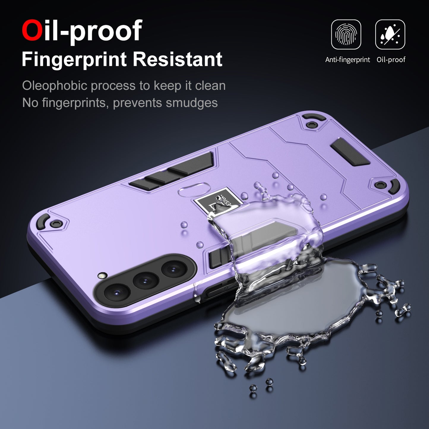 Samsung Galaxy S23 5G 2 in 1 Shockproof Phone Case, Rugged TPU+PC, Oil-Proof & Fingerprint Resistant, with Magnet-Ready