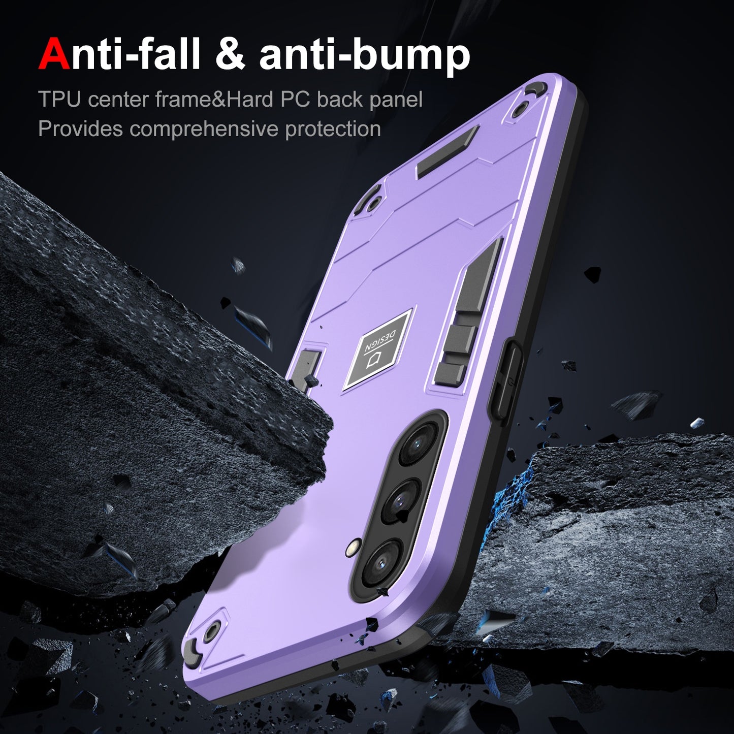 Samsung Galaxy S23 FE 5G 2 in 1 Shockproof Phone Case, Rugged TPU+PC, Oil-Proof & Fingerprint Resistant, with Magnet-Ready