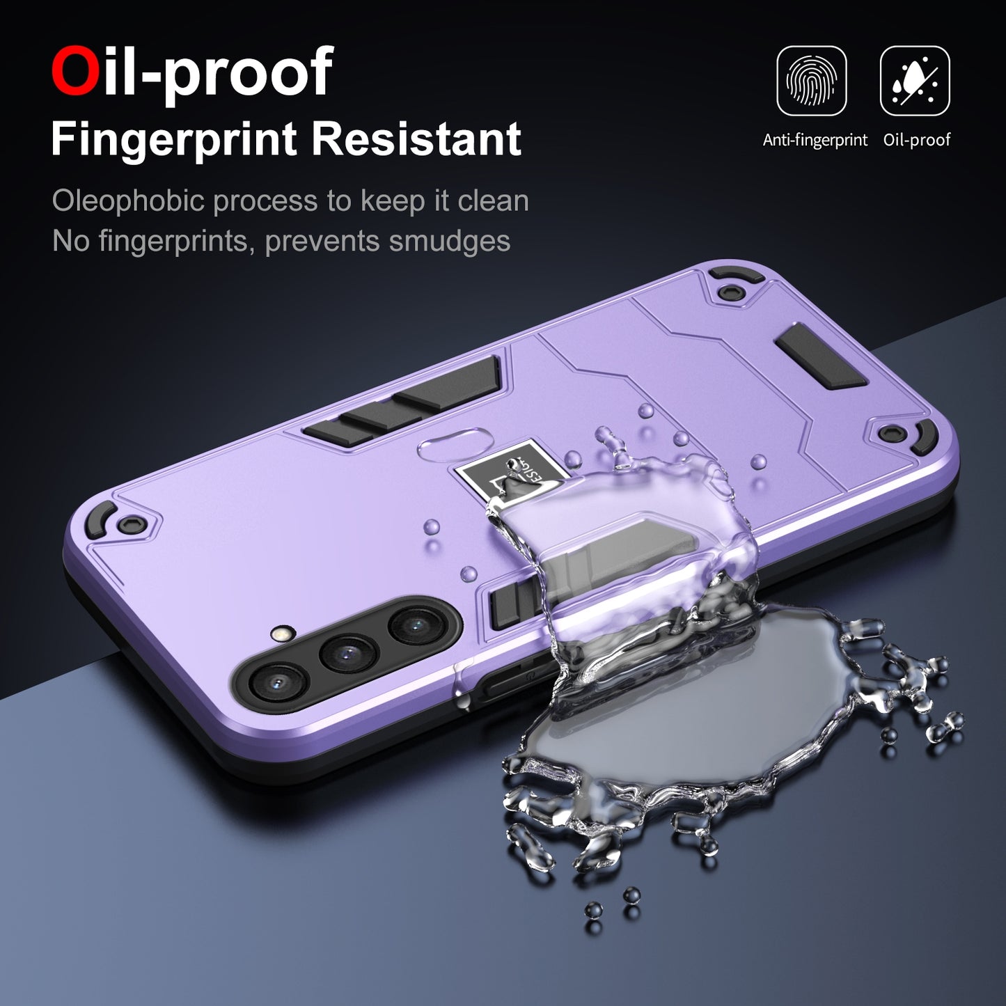 Samsung Galaxy S23 FE 5G 2 in 1 Shockproof Phone Case, Rugged TPU+PC, Oil-Proof & Fingerprint Resistant, with Magnet-Ready