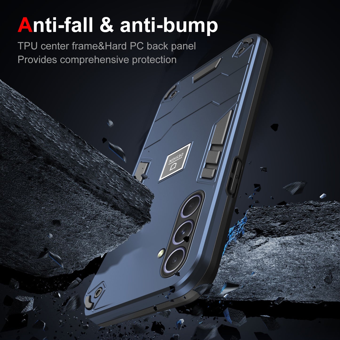 Samsung Galaxy A55 2 in 1 Shockproof Phone Case, Rugged TPU+PC, Oil-Proof & Fingerprint Resistant, with Magnet-Ready