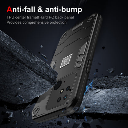 Xiaomi Redmi 10C 2 in 1 Shockproof Phone Case, Rugged TPU+PC, Oil-Proof & Fingerprint Resistant, with Magnet-Ready