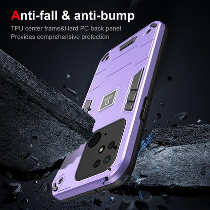 Xiaomi Redmi 10C 2 in 1 Shockproof Phone Case, Rugged TPU+PC, Oil-Proof & Fingerprint Resistant, with Magnet-Ready