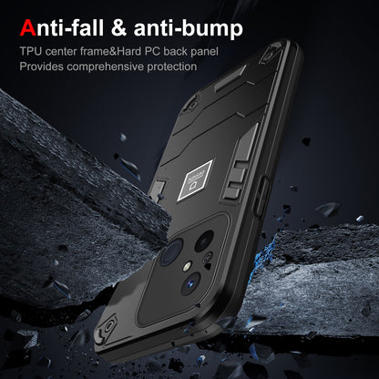 Xiaomi Redmi 12C 2 in 1 Shockproof Phone Case, Rugged TPU+PC, Oil-Proof & Fingerprint Resistant, with Magnet-Ready