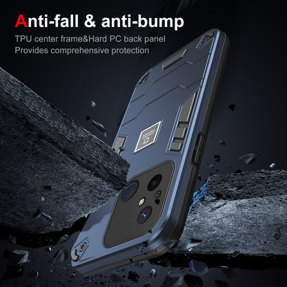 Xiaomi Redmi 12C 2 in 1 Shockproof Phone Case, Rugged TPU+PC, Oil-Proof & Fingerprint Resistant, with Magnet-Ready
