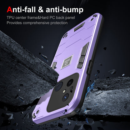 Xiaomi Redmi 12C 2 in 1 Shockproof Phone Case, Rugged TPU+PC, Oil-Proof & Fingerprint Resistant, with Magnet-Ready