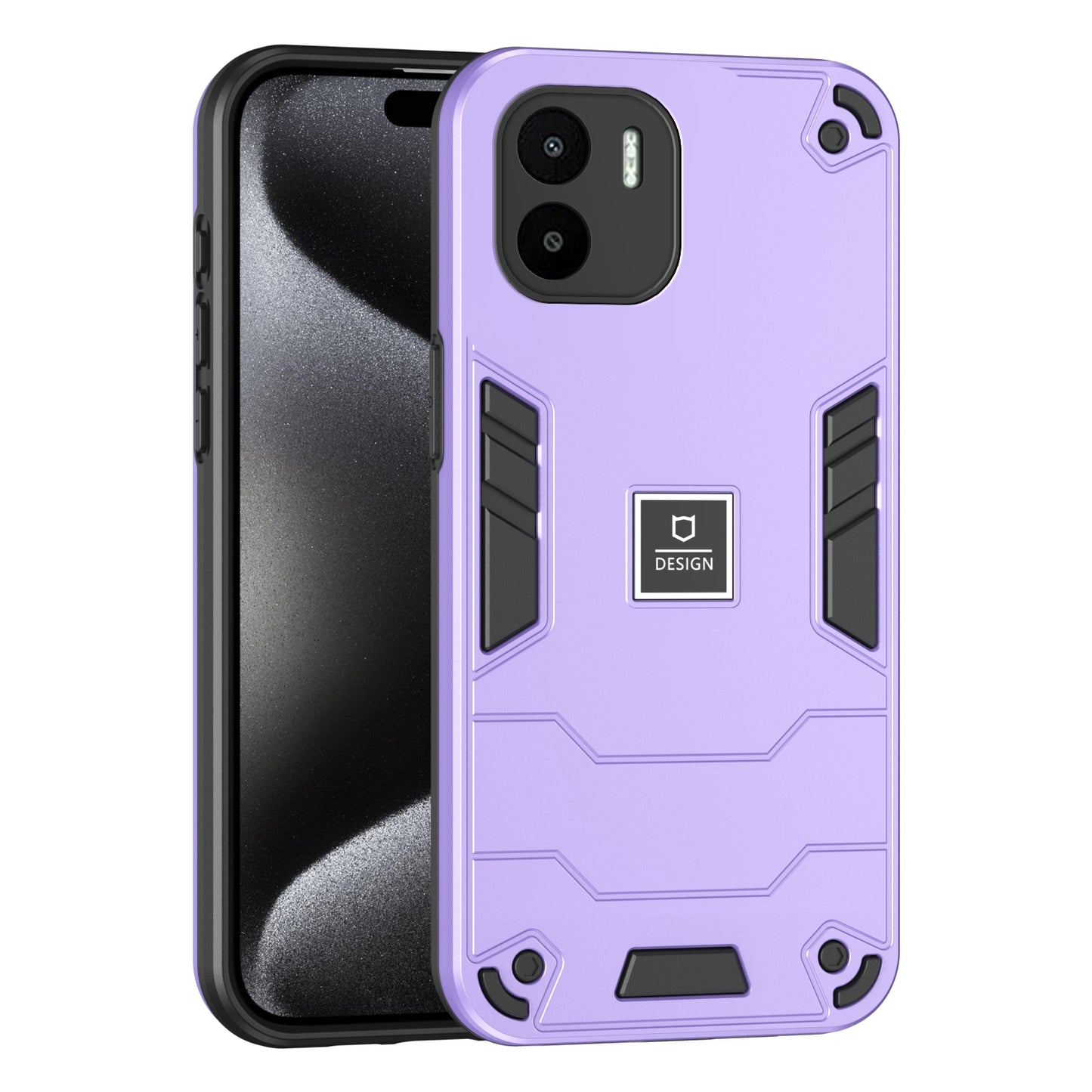 Xiaomi Redmi A1 2 in 1 Shockproof Phone Case, Rugged TPU+PC, Oil-Proof & Fingerprint Resistant, with Magnet-Ready