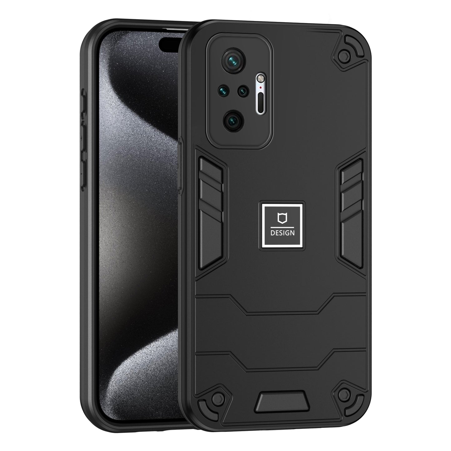 Xiaomi Redmi Note 10 Pro 4G 2 in 1 Shockproof Phone Case, Rugged TPU+PC, Oil-Proof & Fingerprint Resistant, with Magnet-Ready