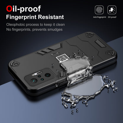 Xiaomi Redmi Note 10 Pro 4G 2 in 1 Shockproof Phone Case, Rugged TPU+PC, Oil-Proof & Fingerprint Resistant, with Magnet-Ready