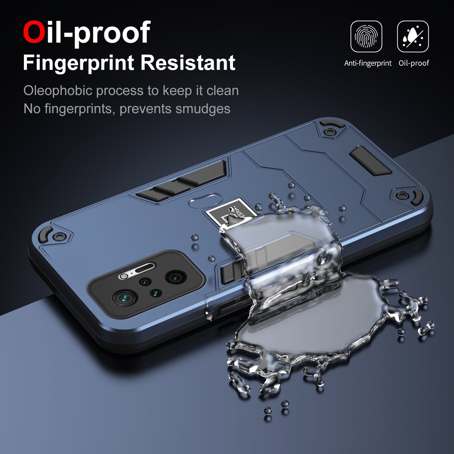 Xiaomi Redmi Note 10 Pro 4G 2 in 1 Shockproof Phone Case, Rugged TPU+PC, Oil-Proof & Fingerprint Resistant, with Magnet-Ready