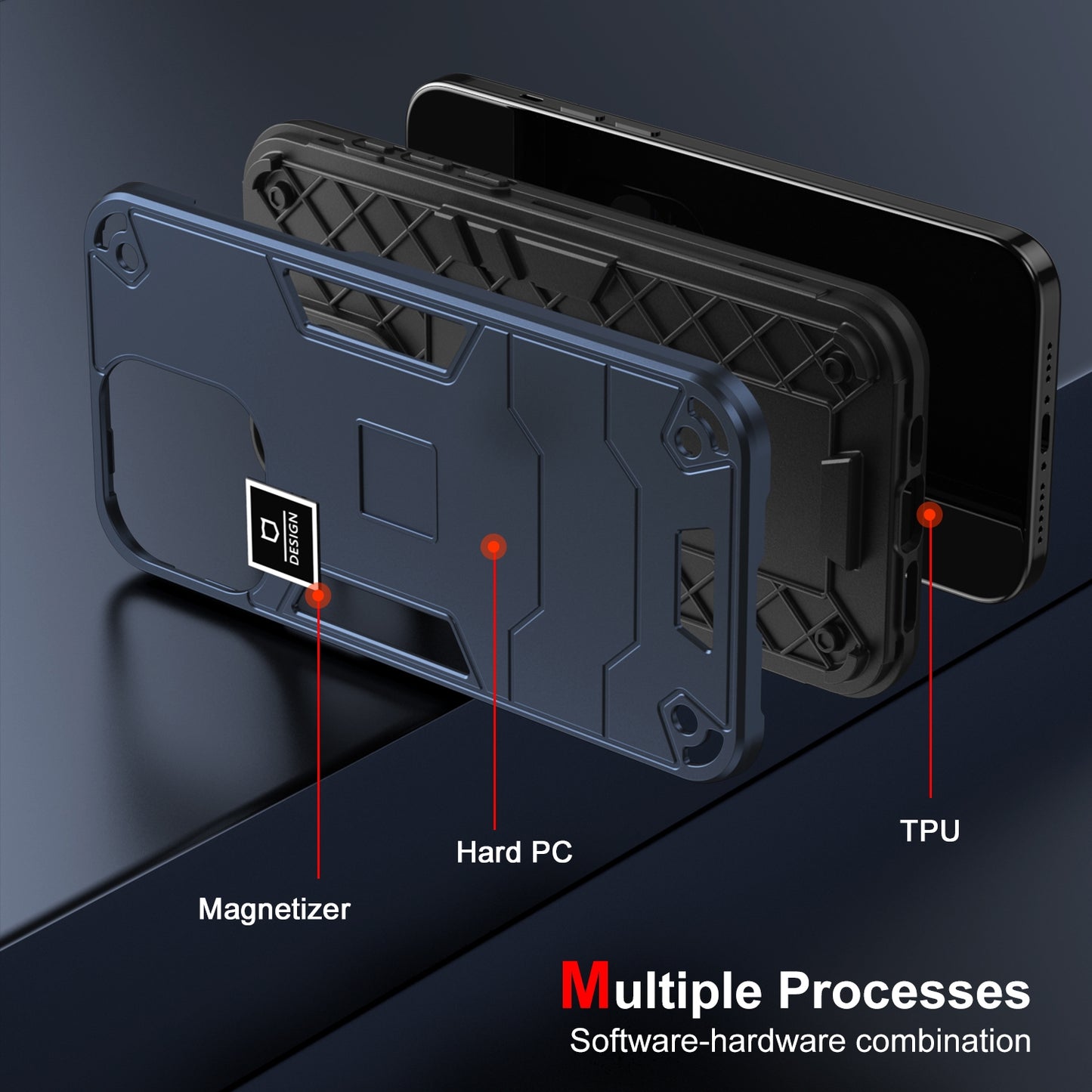 Xiaomi Redmi Note 10 Pro 4G 2 in 1 Shockproof Phone Case, Rugged TPU+PC, Oil-Proof & Fingerprint Resistant, with Magnet-Ready
