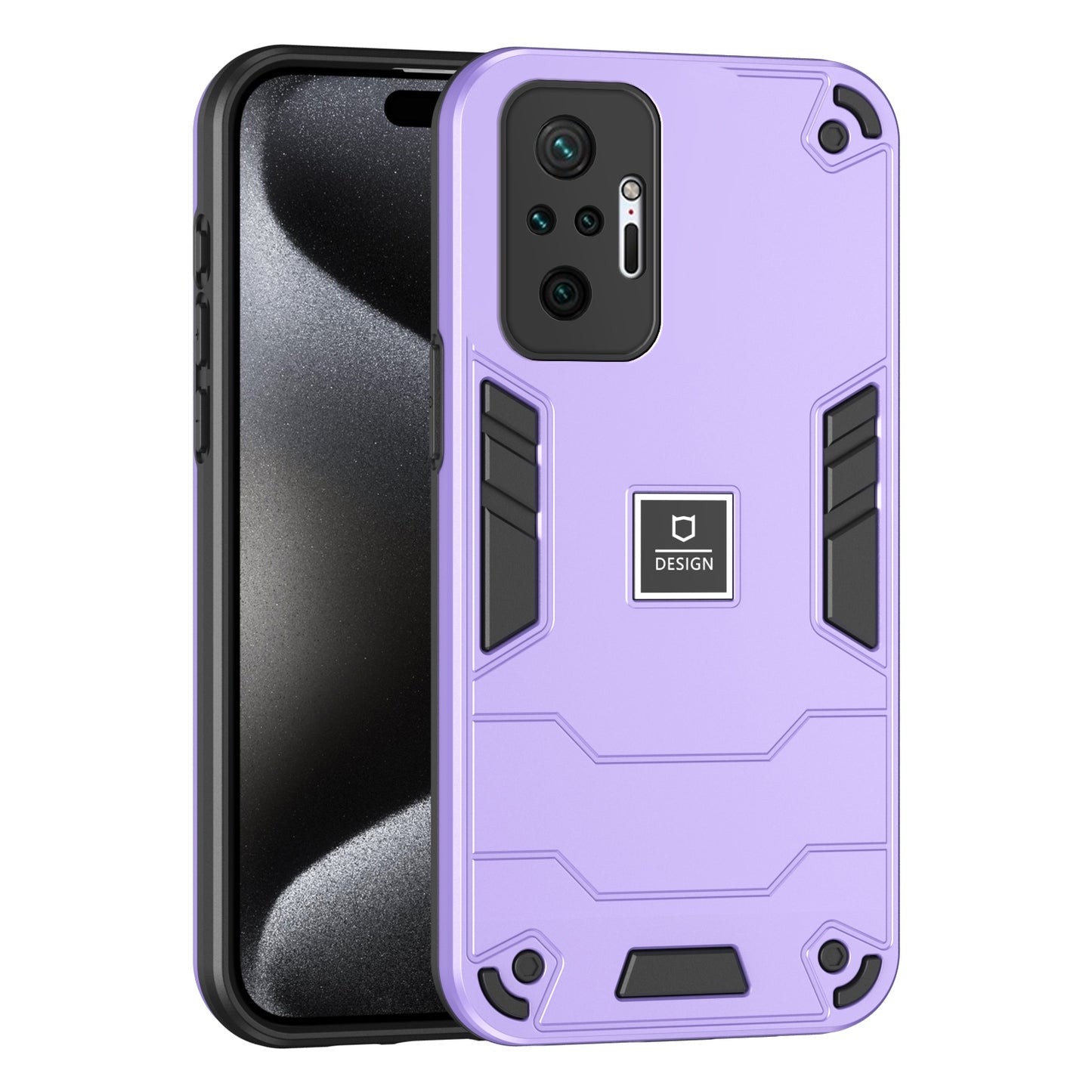Xiaomi Redmi Note 10 Pro 4G 2 in 1 Shockproof Phone Case, Rugged TPU+PC, Oil-Proof & Fingerprint Resistant, with Magnet-Ready