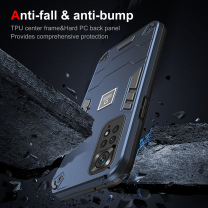 Xiaomi Redmi Note 11 4G Global 2 in 1 Shockproof Phone Case, Rugged TPU+PC, Oil-Proof & Fingerprint Resistant, with Magnet-Ready