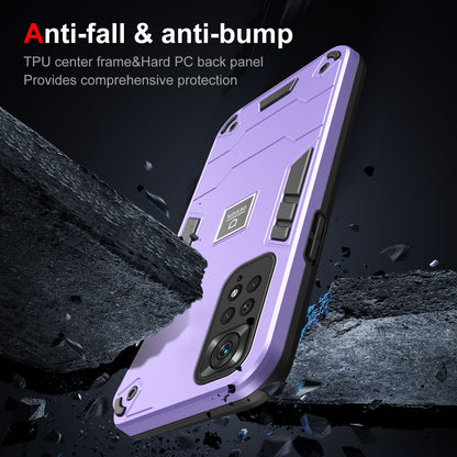 Xiaomi Redmi Note 11 4G Global 2 in 1 Shockproof Phone Case, Rugged TPU+PC, Oil-Proof & Fingerprint Resistant, with Magnet-Ready